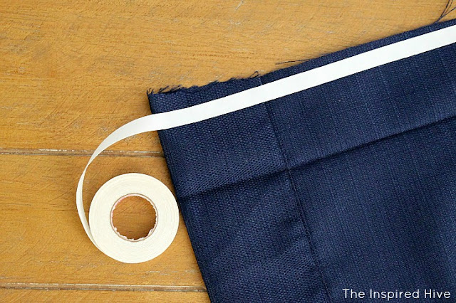 How to save money on curtains. Great idea to cut curtains in half and use easy hem tape on the edges.