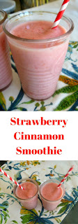 A fast and fresh Strawberry Cinnamon Smoothies that healthy and delicious!!! Make one today! - Slice of Southern