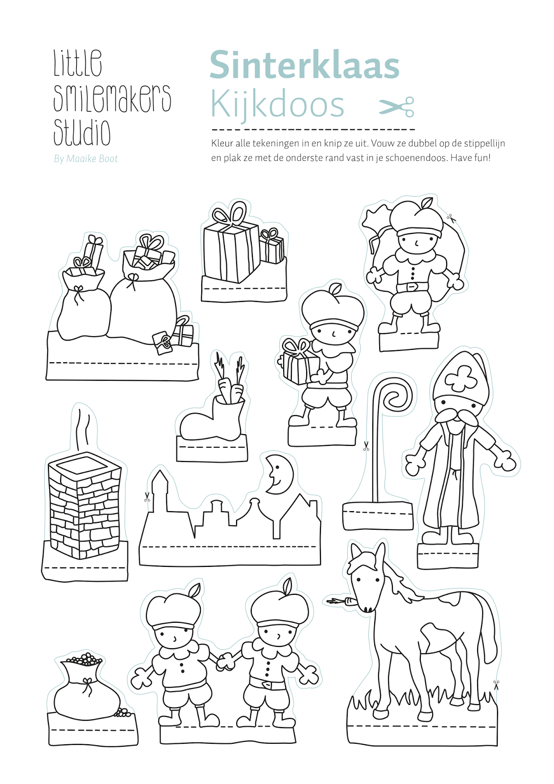 Promoten steno opwinding little smilemakers studio: Sinterklaas & Zwarte Piet // Dutch Holiday  season start // Kleurplaat & Kijkdoos