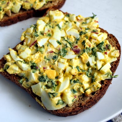 Homemade dill-dijon mayonnaise and the egg salad thereof
