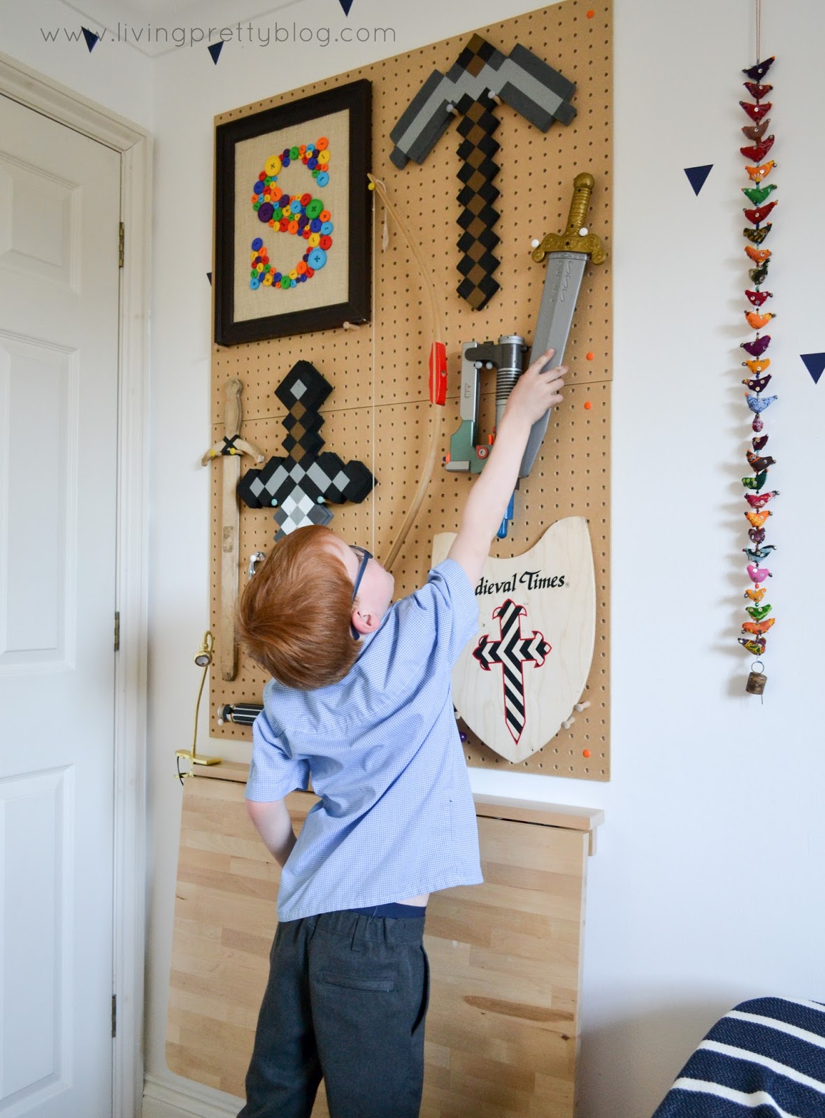 One Room Challenge Week 5 A SpaceSaving Homework Station & Pegboard Toy Storage Emmerson and