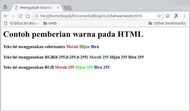 Tutorial HTML : Cara Mengubah Warna Teks tanpa CSS - TutorialnyaIni Tutorial HTML : Cara Mengubah Warna Teks tanpa CSS - TutorialnyaIni