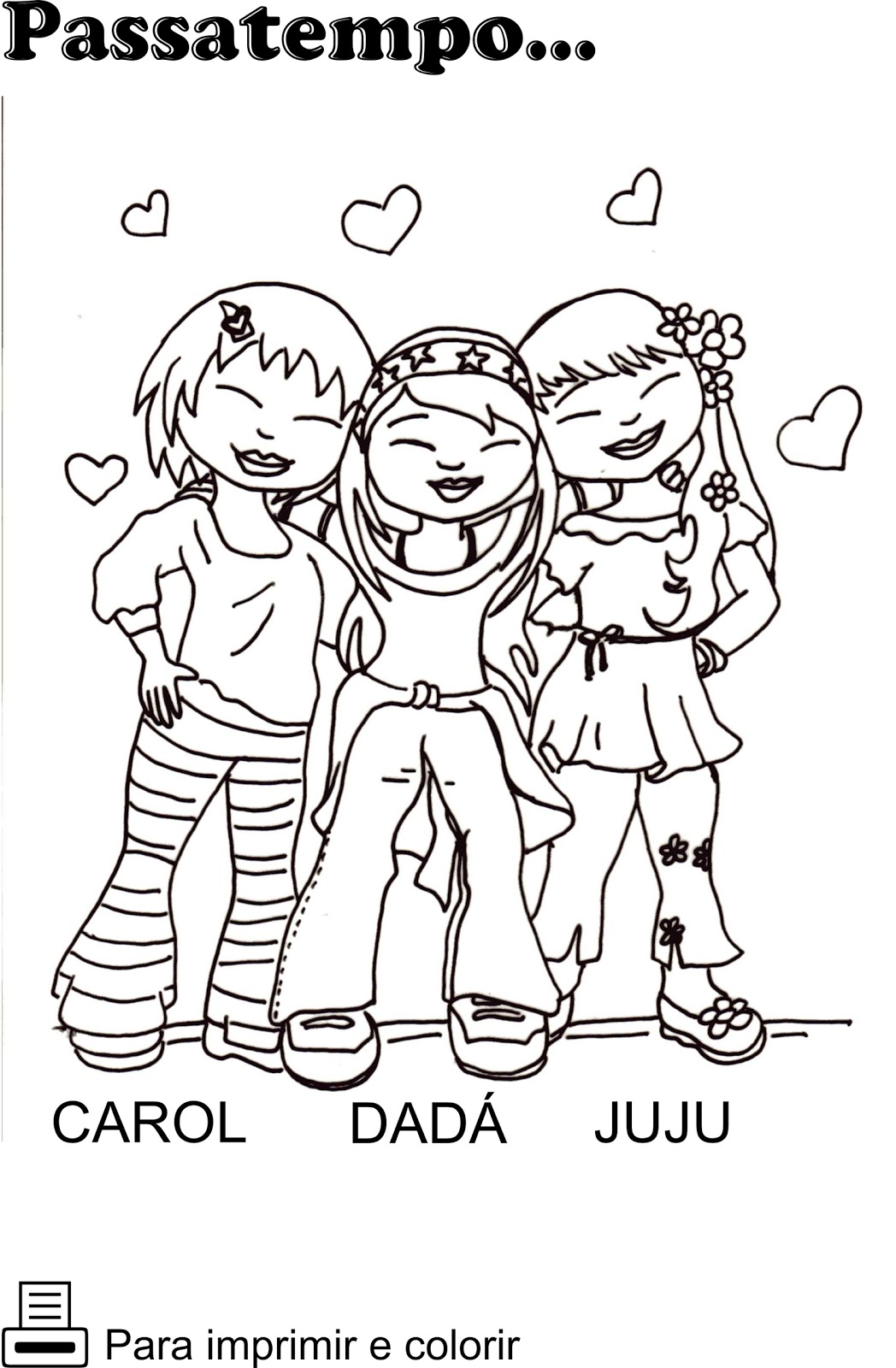 Desenhos Para Colorir De Melhores Amigas