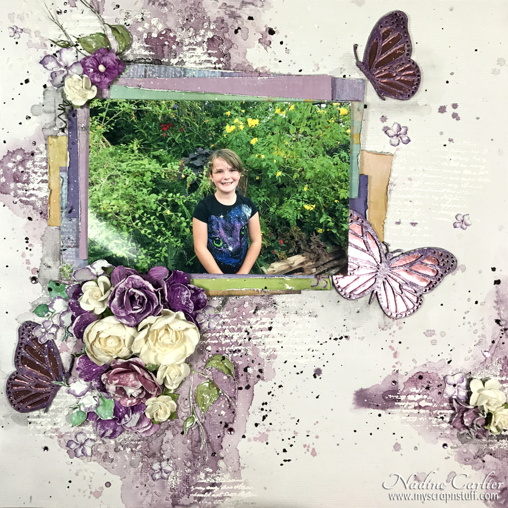 Nadine Carlier Mixed Media Layout and Chipboard Technique Video