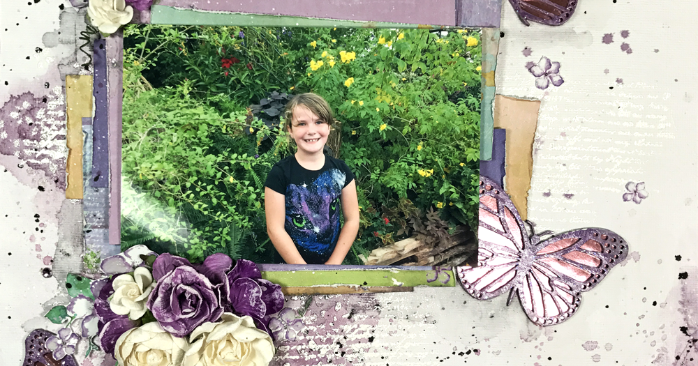 Mixed Media Layout and Chipboard Technique Video Nadine Carlier