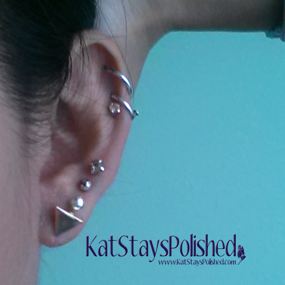 Wantable August 2014 Accessories - Allison Earrings - Gold Trianlge | Kat Stays Polished