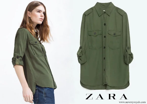 Princess Eugenie wore Zara Military Style Shirt