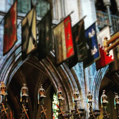 The Dublin Liberties in a day: Flags and knights helmets at St. Patrick's Cathedral