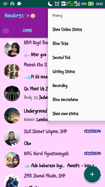 Screenshot WhatsApp+ Mod Apk - Nandur93