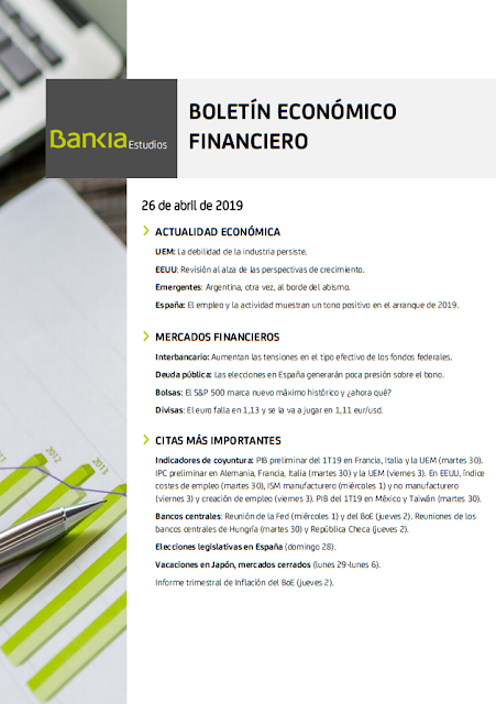  BOLETIN ECONOMICO FINANCIERO 26 ABRIL 2019 