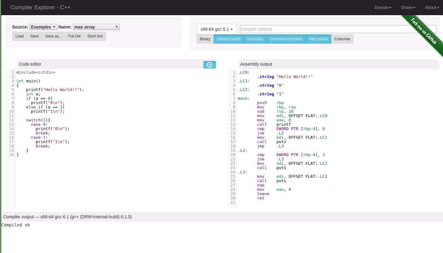 用Compiler Explorer學習C/C++的效能與實做 | Daichou's blog