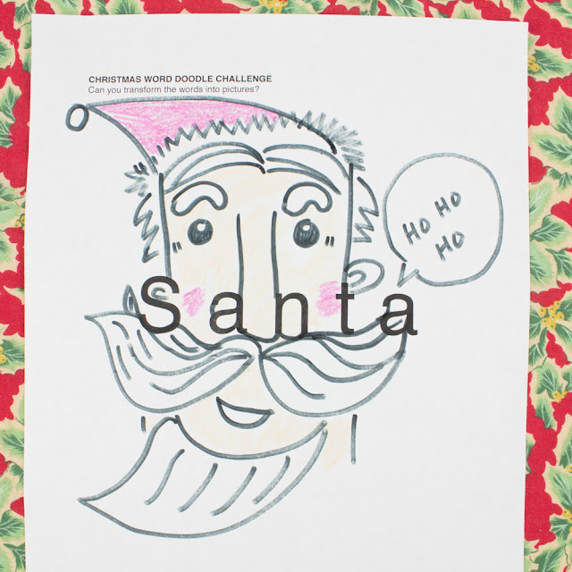 free Christmas Printable Doodle Art Sheets- Fun Challenge for the Whole family!