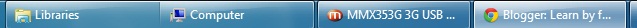 Windows xp style taskbar with small icon