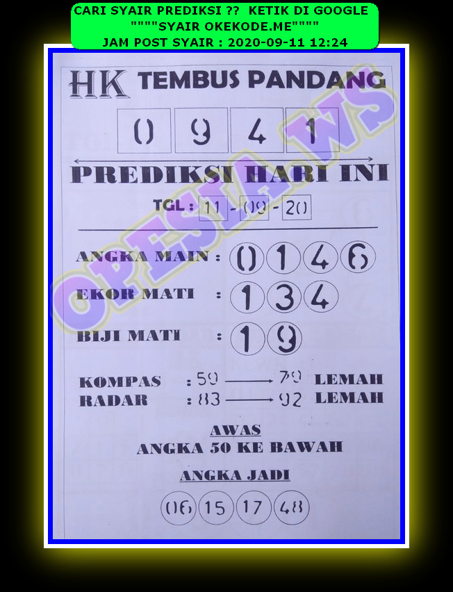 1 New Message Kode Syair Hongkong 11 September 2020 Forum Syair Togel Hongkong Singapura Sydney