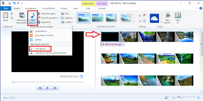 Gambar ilustrasi menambahkan lagu mp3 di windows movie maker