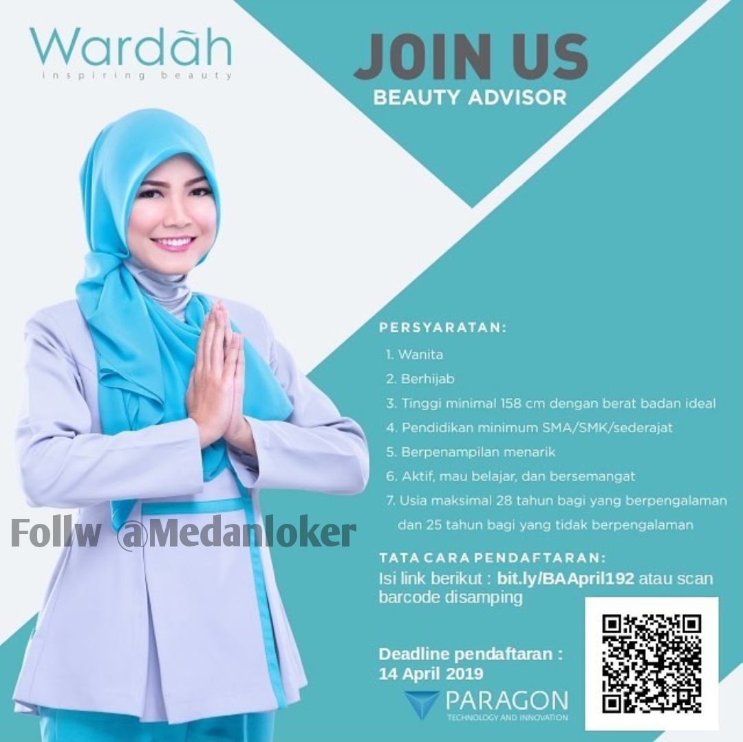 Informasi Loker Medan Terbaru Beauty Advisor Di Wardah Kosmetik Medanloker Com Lowongan Kerja Medan