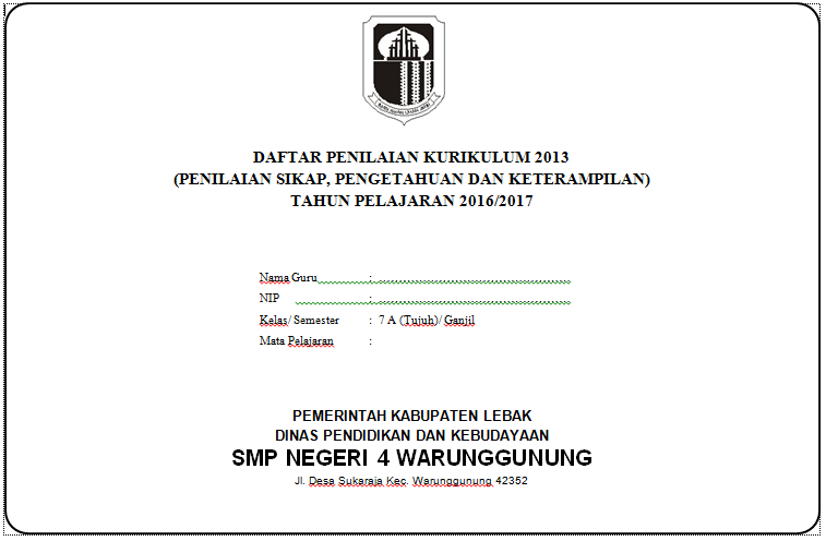 Belajar Itu Menyenangkan Format Penilaian Kelas 7 Smp K13