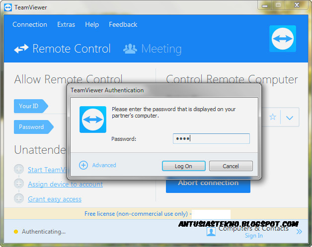 Memasukkan Partner ID dan Password2 Memasukkan Partner ID dan Password2