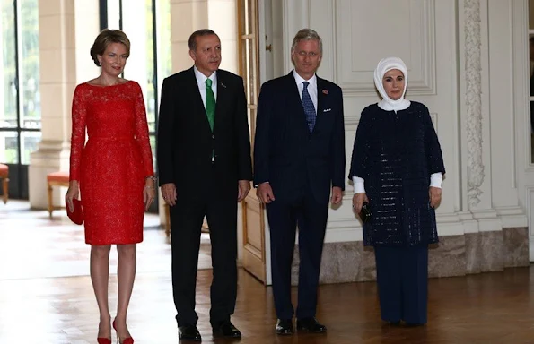 President Recep Tayyip Erdogan and his wife Emine Erdogan - King Philippe of Belgium and Queen Mathilde of Belgium