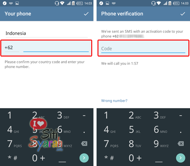 cara aktivasi telegram di android