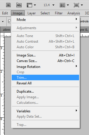 Image Trim Command in Photoshop