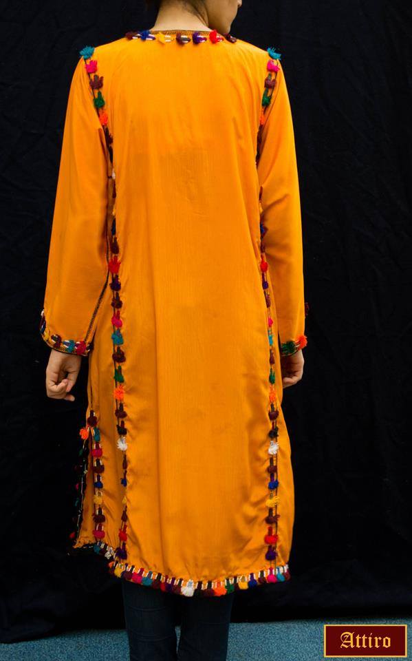 Mughni FASHION New Sindhi Style Yellow colour Shirt for Girls 20152016