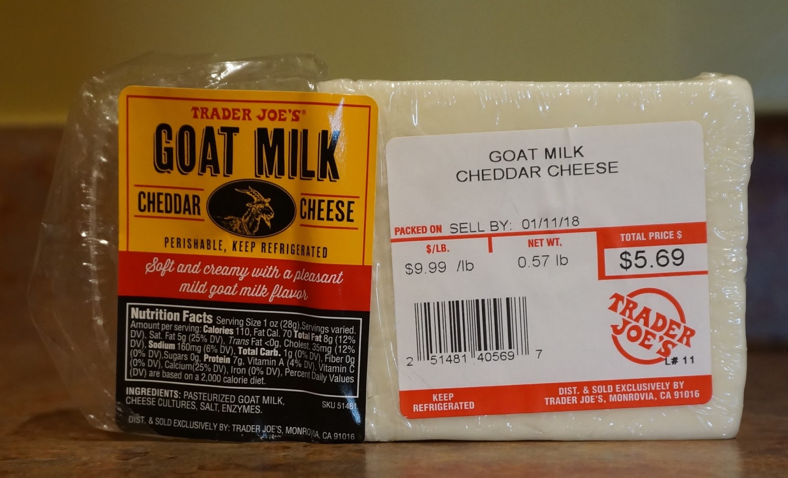 Exploring Trader Joe's Trader Joe's Goat Milk Cheddar Cheese