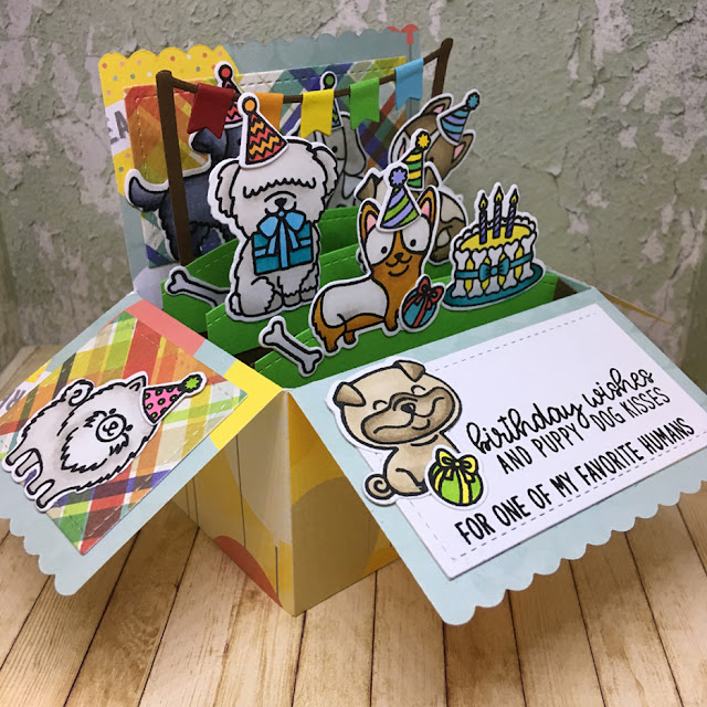 Sunny Studio Stamps: Party Pups Interactive Customer Card Share by Carrie