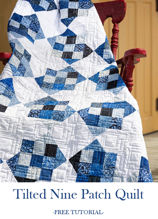 Tilted Nine Patch Quilt Free Tutorial designed by Jenny of Missouri Quilt Co