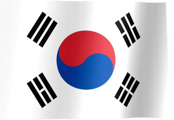 Waving Flag of South Korea (Animated Gif)
