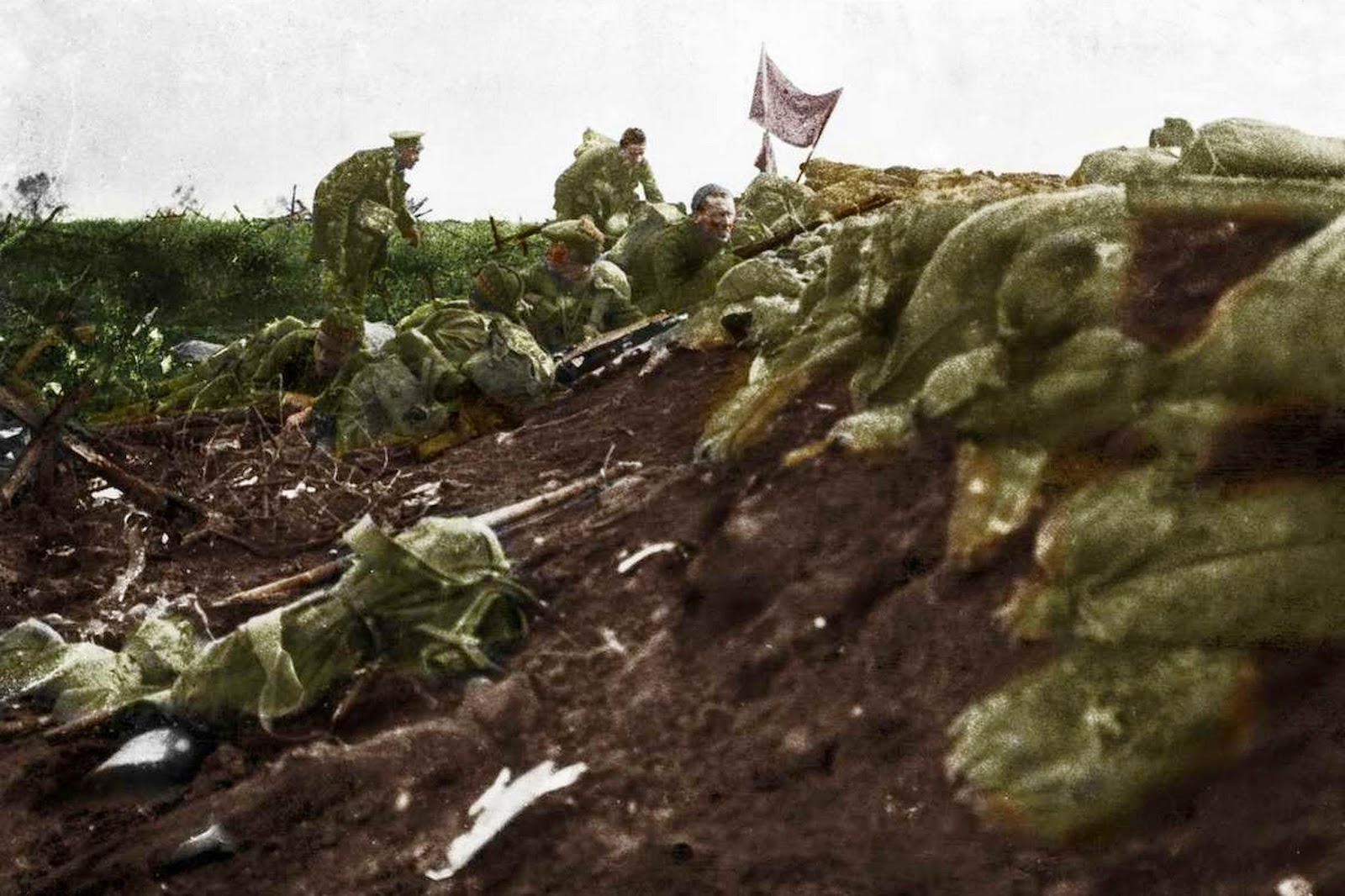 world war 1 trenches in color