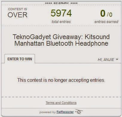 TeknoGadyet Kitsound Manhattan Bluetooth Headphone Giveaway Winner