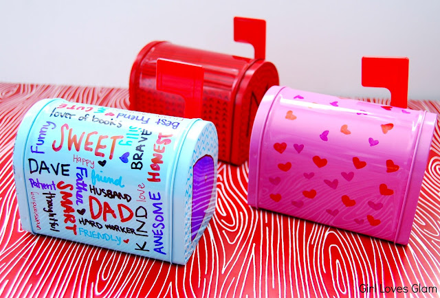 Sharpie Decorated Valentine Mailboxes