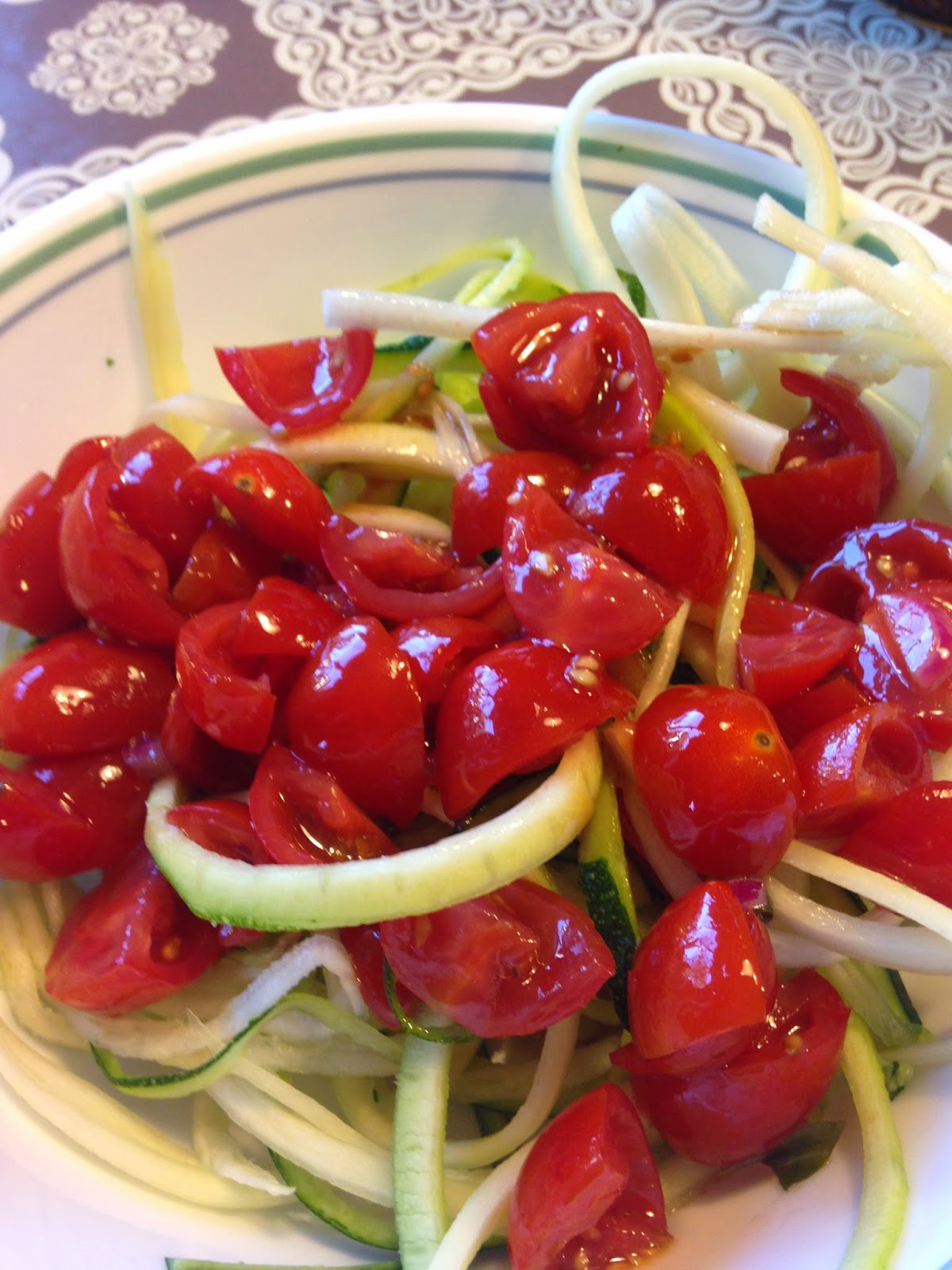 Life in my Kitchen...and beyond 1,342 Zucchini noodles with basil