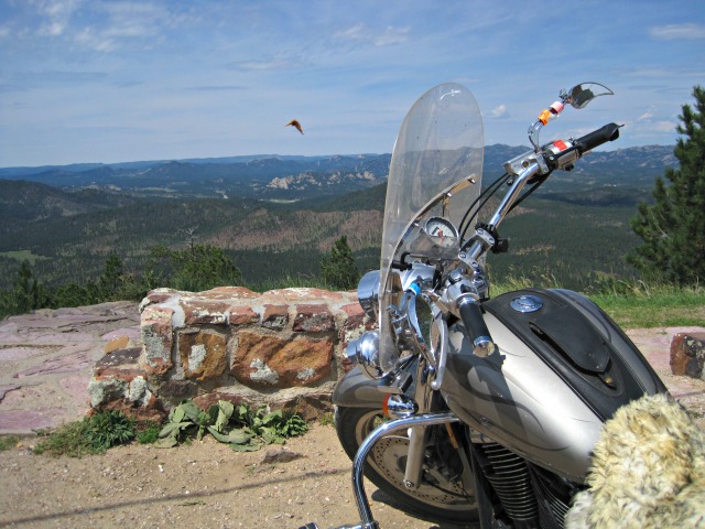 motorcycle biker shadow honda mountain black hills south dakota trip