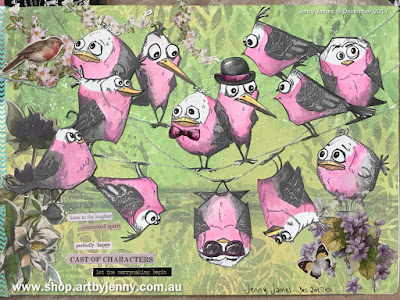 Galahs made using Tim Holtz Bird Crazy Stamps