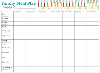 design lass: Family Meal Plan Printable