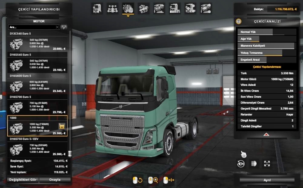 Mod - Motor de 1000HP Para Todos os Caminhões Para V.1.34.X By: Samet