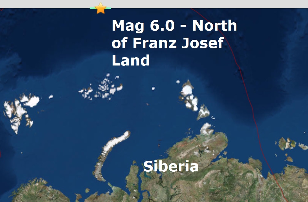 The Big Wobble Earthquakes in strange places...Mag 6.0 North of