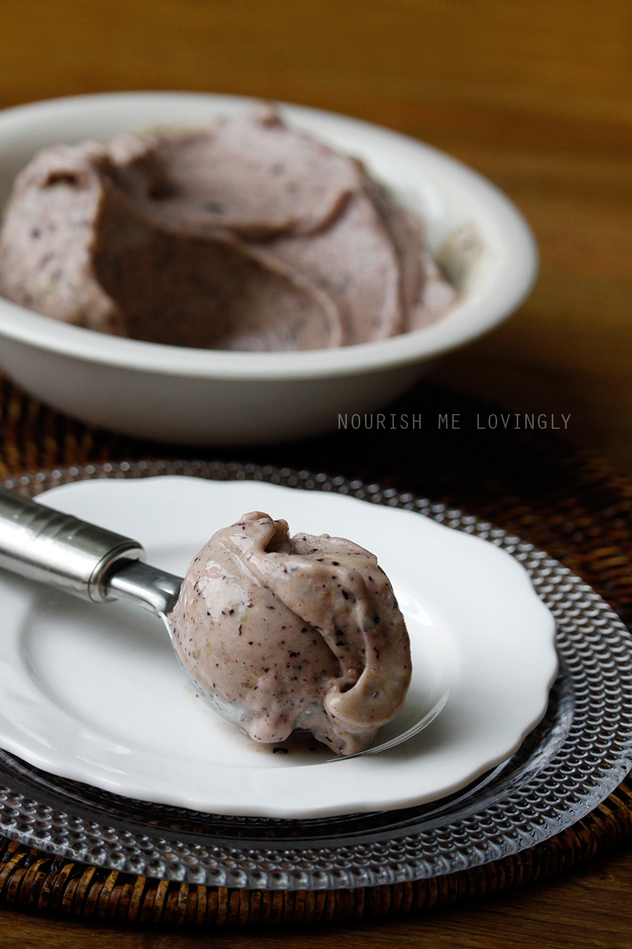 Nourish me lovingly Blueberryginger ice cream (AIP)