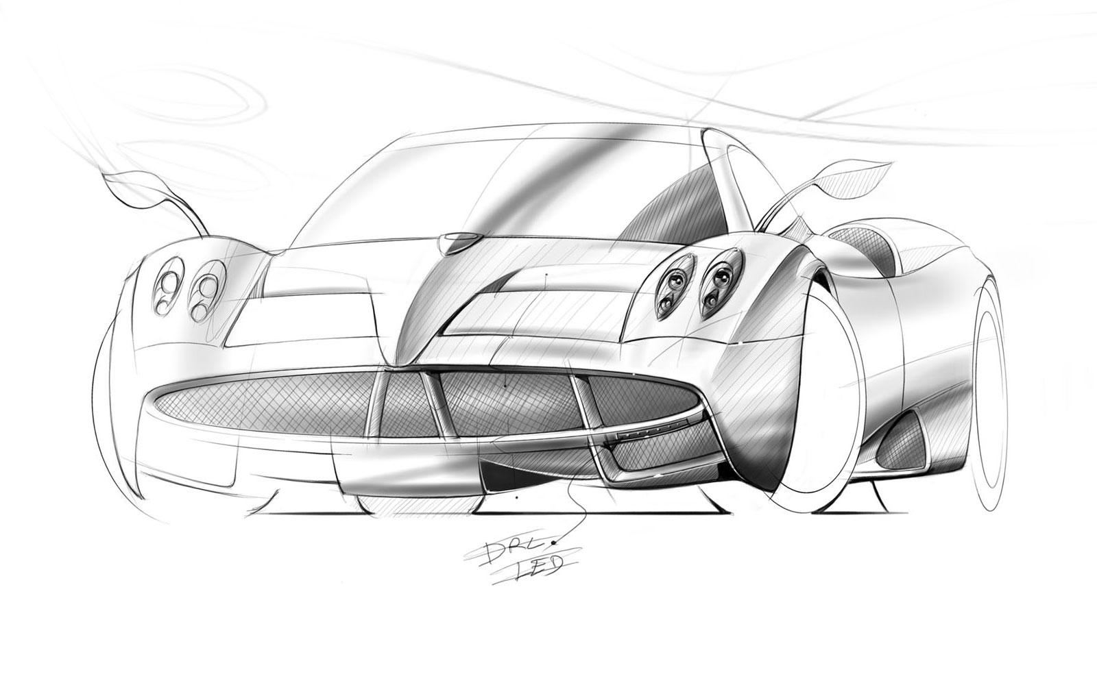 Pagani Huayra 2011 Supercar Sketches Gallery