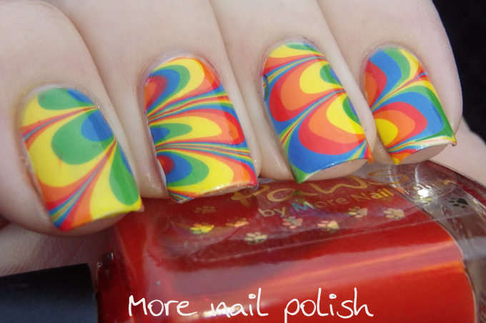 Rainbow watermarble ~ More Nail Polish