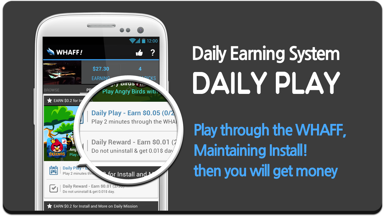 Cara Dapat $4-5/Hari Dari aplikasi Whaff di Android