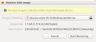 Ubuntu Disks Application to Restore Disk Image