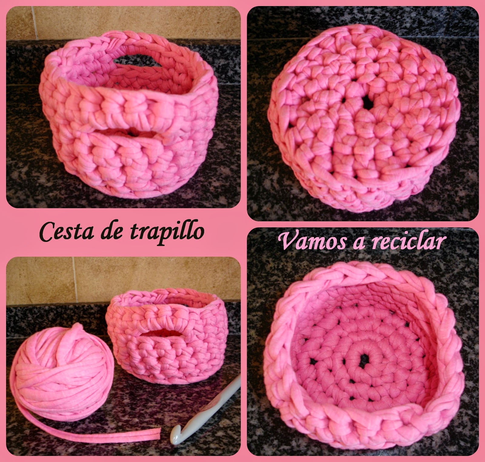 Mi primera cesta de trapillo Enganchada al reciclaje Mi primera cesta de trapillo Enganchada al reciclaje