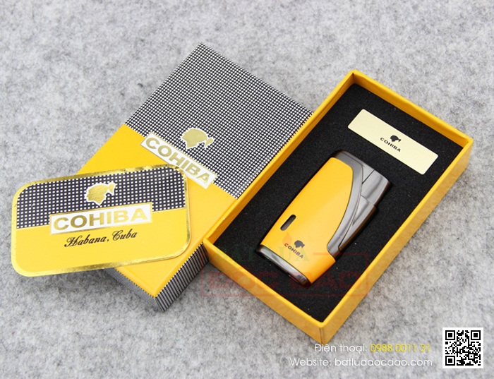 Bật lửa xì gà cao cấp loại 2 tia lửa H015 Cohiba chính hãng Bat-lua-kho-xi-ga-cohiba-h015-5