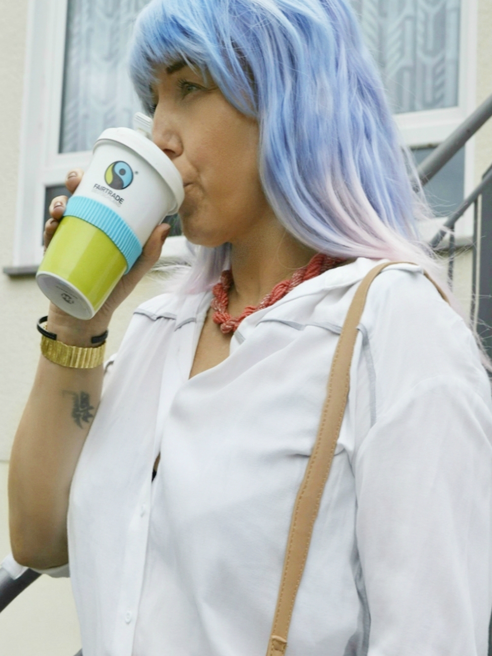 Annies Streetstyle Look with Lace Skirt, white blouse and leather mules - posted by Annie K, Fashion and Lifestyle Blogger, Founder, CEO and writer of ANNIES BEAUTY HOUSE 