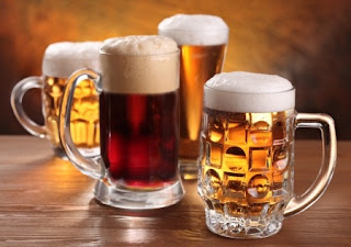 Mugs of different beer