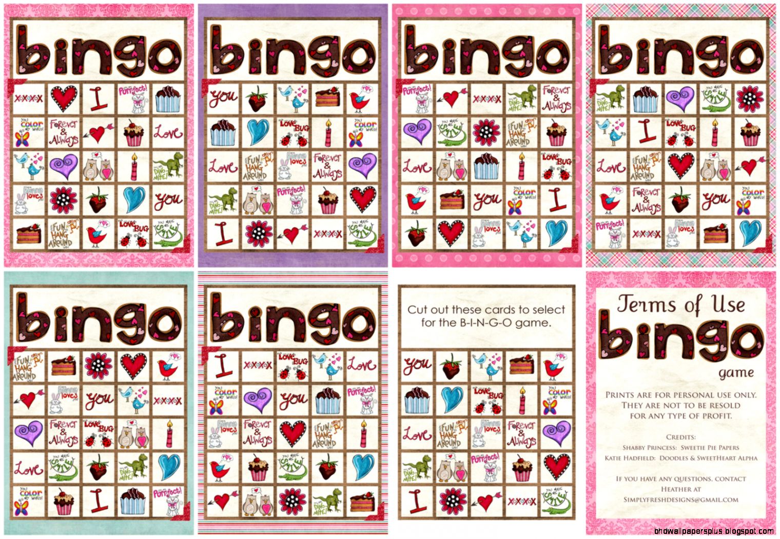 Simply Fresh Designs  Valentine39s Day BINGO Game   Simply Fresh