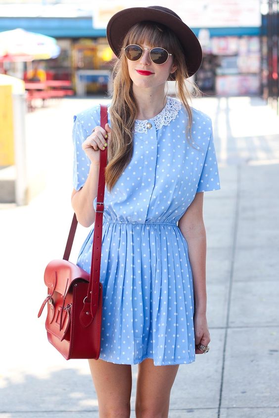 COLOUR COMBO BABY BLUE AND RED Miss Rich